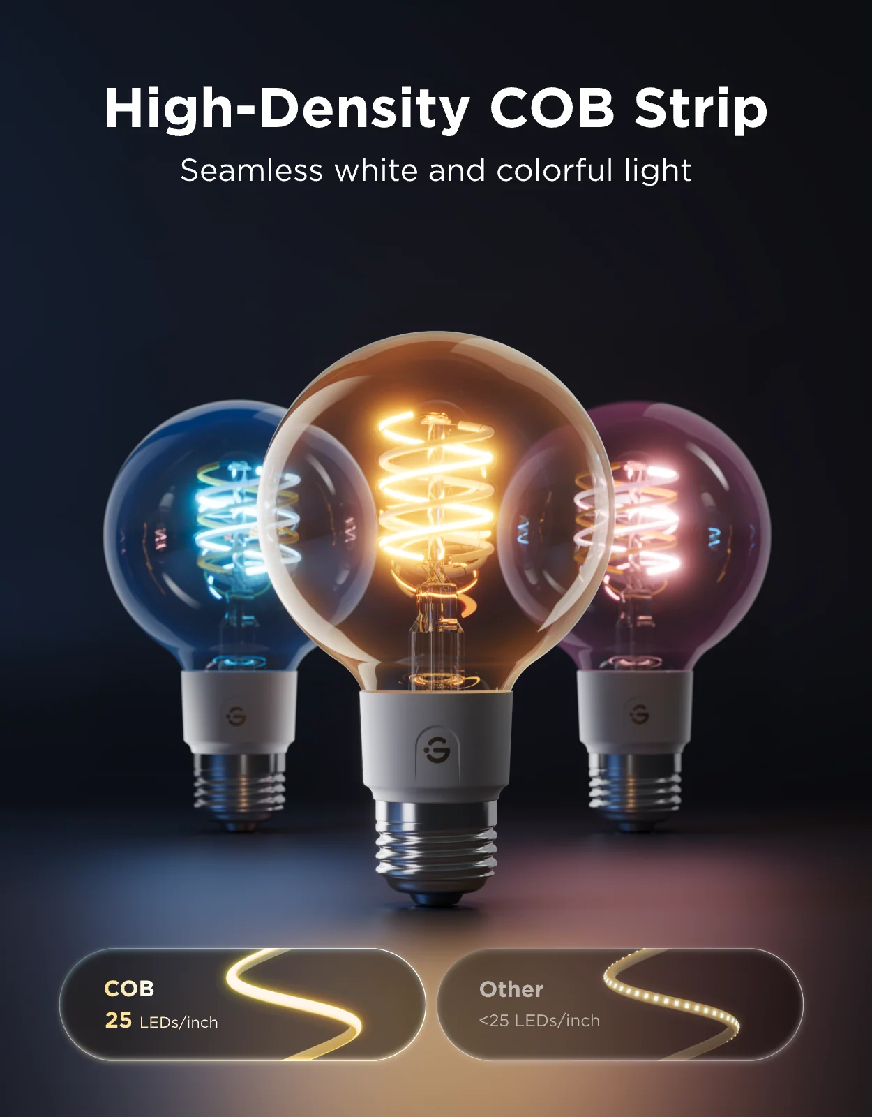 Govee E26 Smart Edison Light Bulb G25 500lm - Image 2
