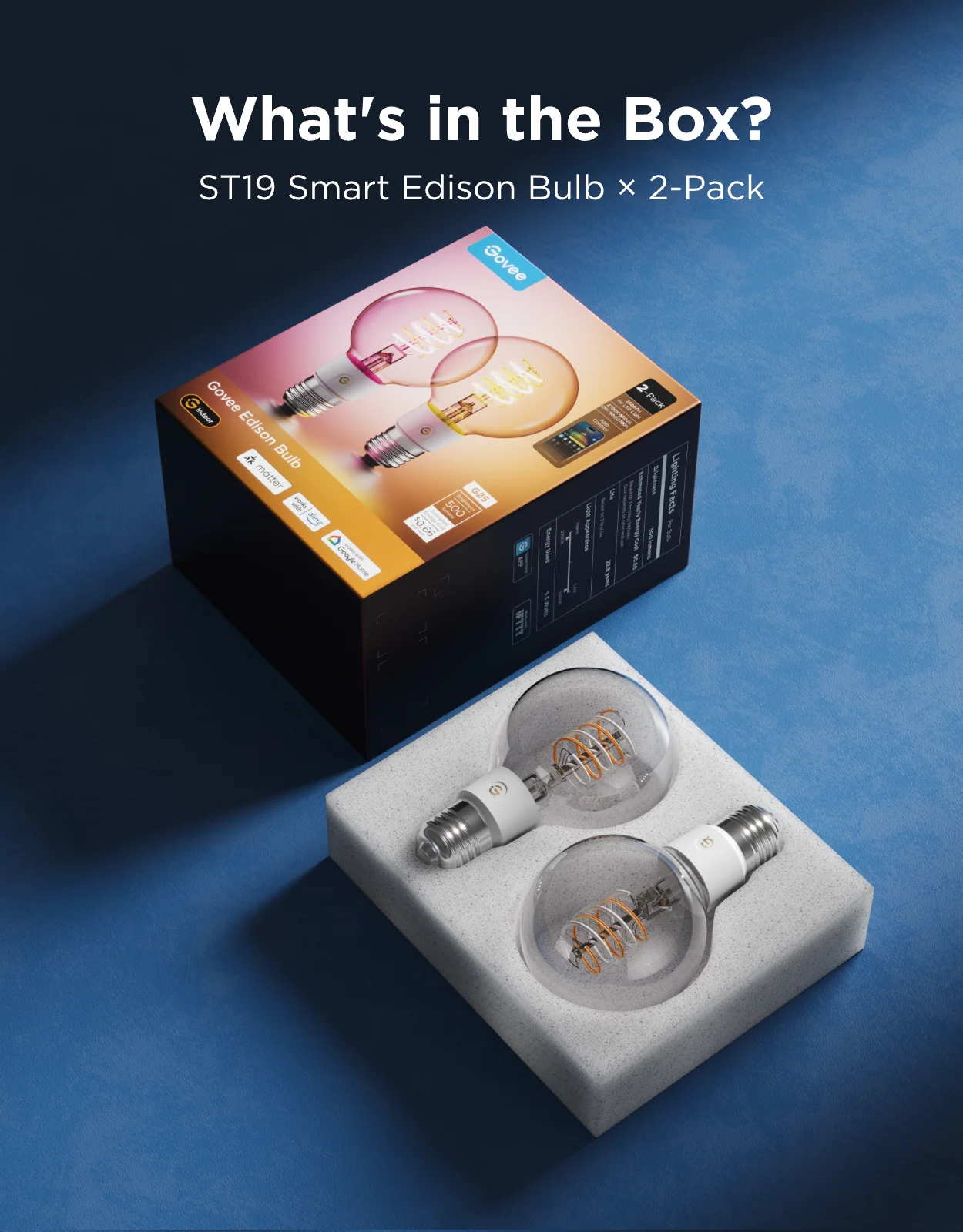 Govee E26 Smart Edison Light Bulb G25 500lm - Image 9