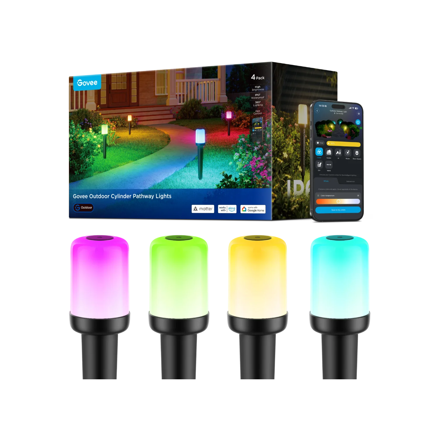 Govee Outdoor Cylinder Pathway Lights - Image 11