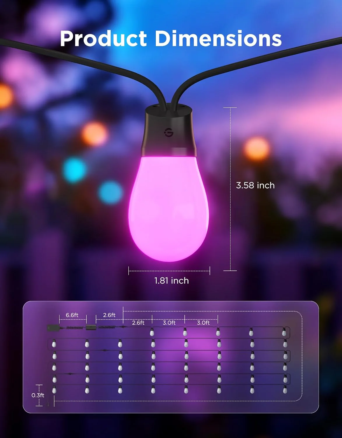 Govee Smart Outdoor S14 Bulb String Lights 2 - Image 8