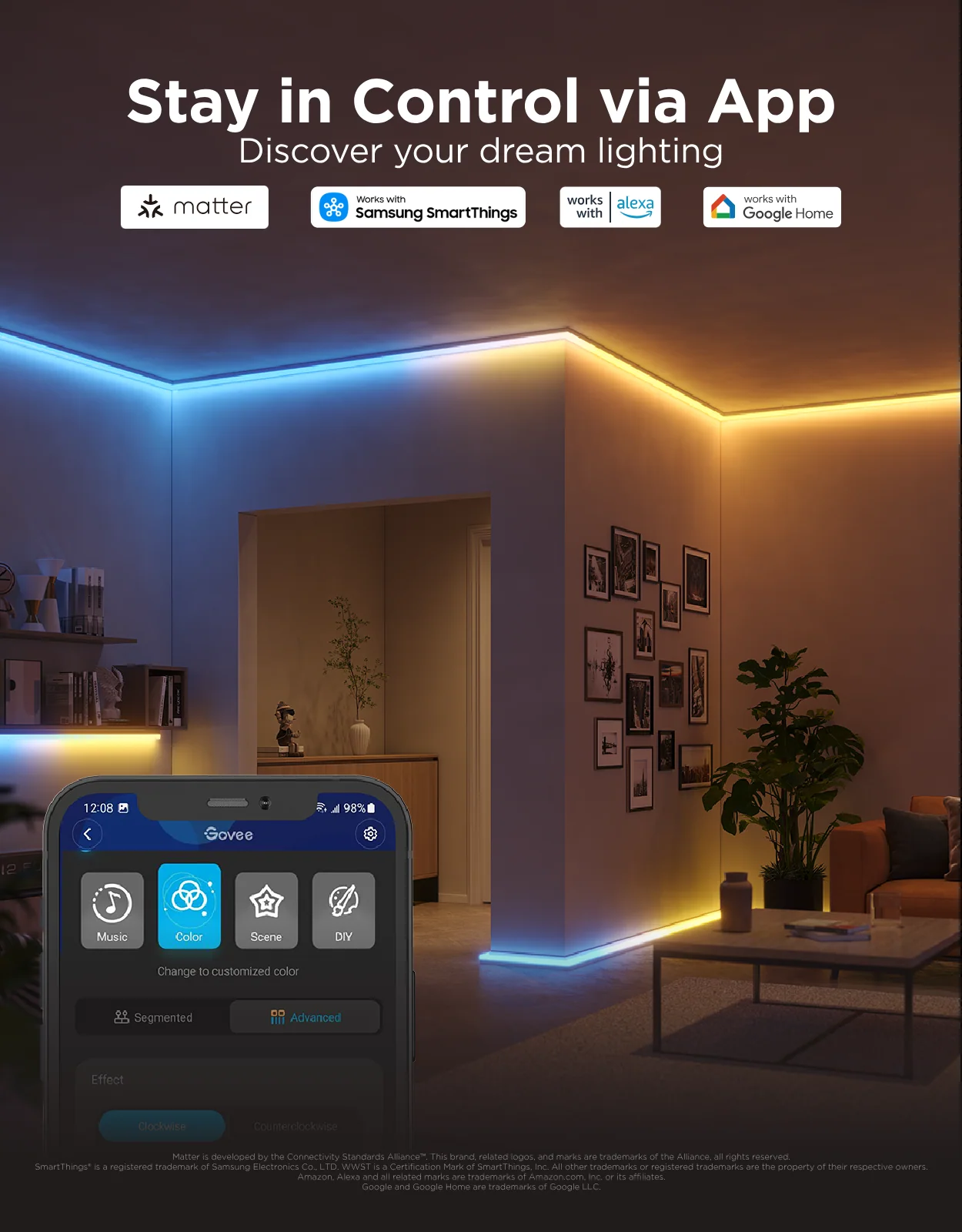 Govee RGBIC LED Strip Lights with Covers - Image 7
