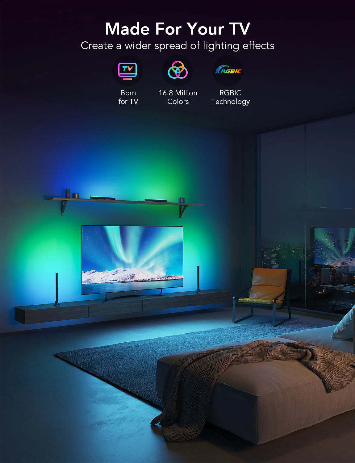 Govee RGBIC TV Light Bars for 45-70 inch TVs - Image 3