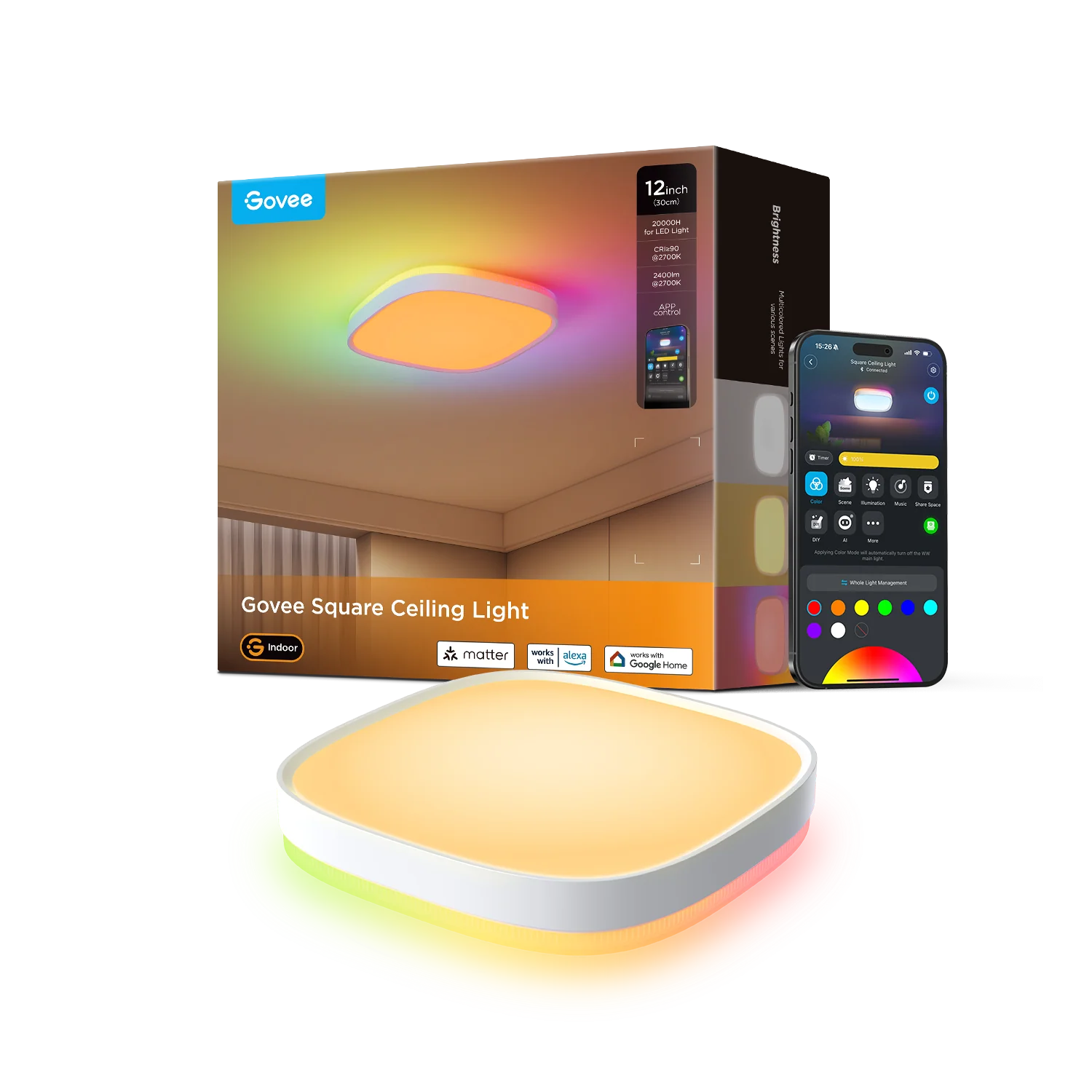 Govee 12-Inch RGBWW + RGBIC Smart Ceiling Light - Image 20