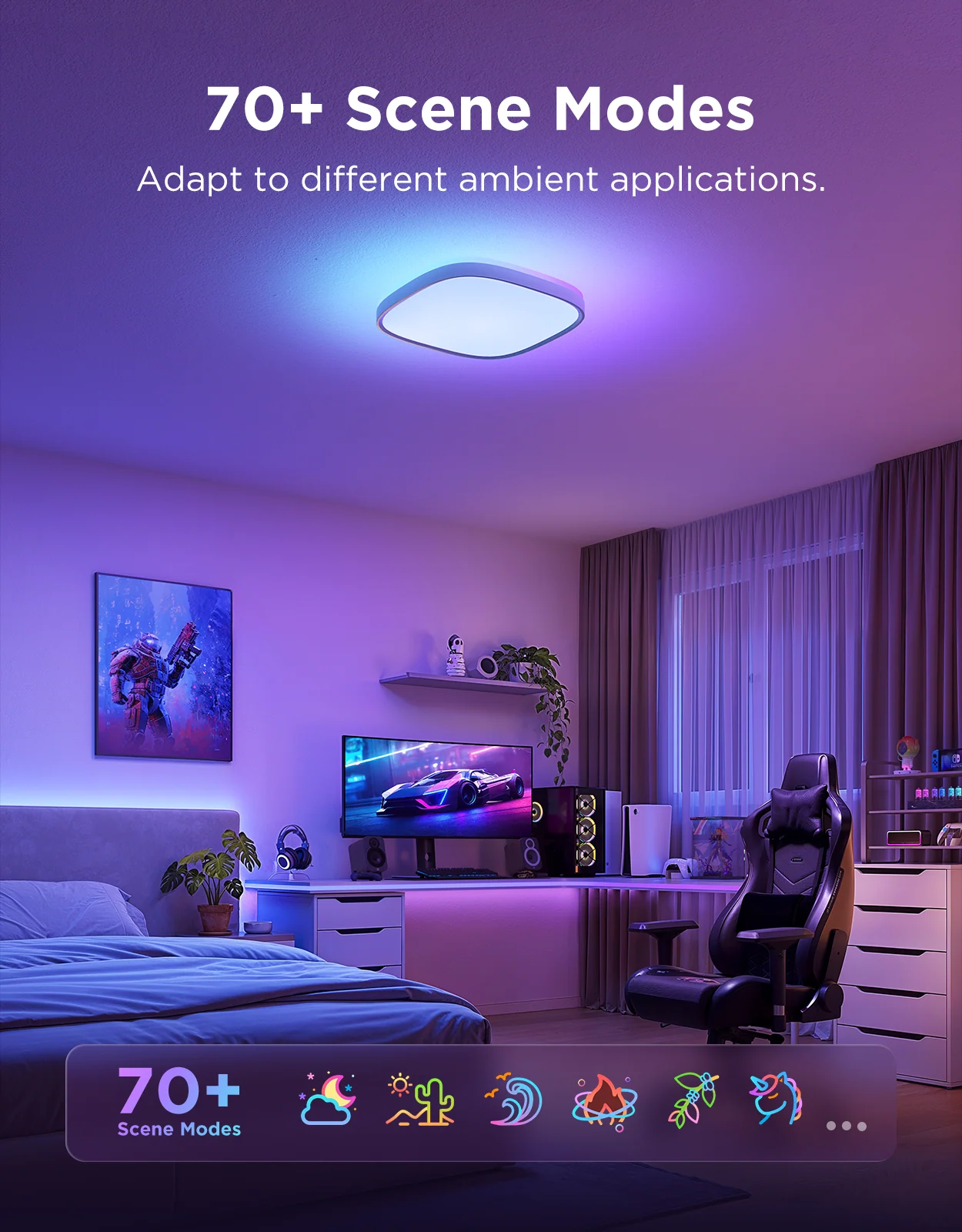 Govee 12-Inch RGBWW + RGBIC Smart Ceiling Light - Image 24