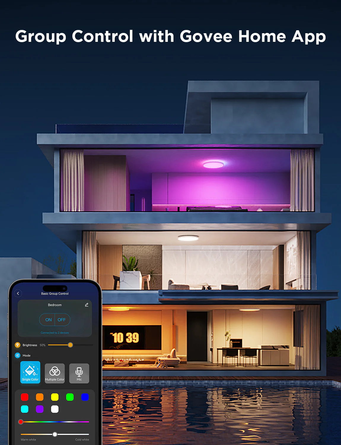 Govee 12-Inch RGBWW + RGBIC Smart Ceiling Light - Image 8