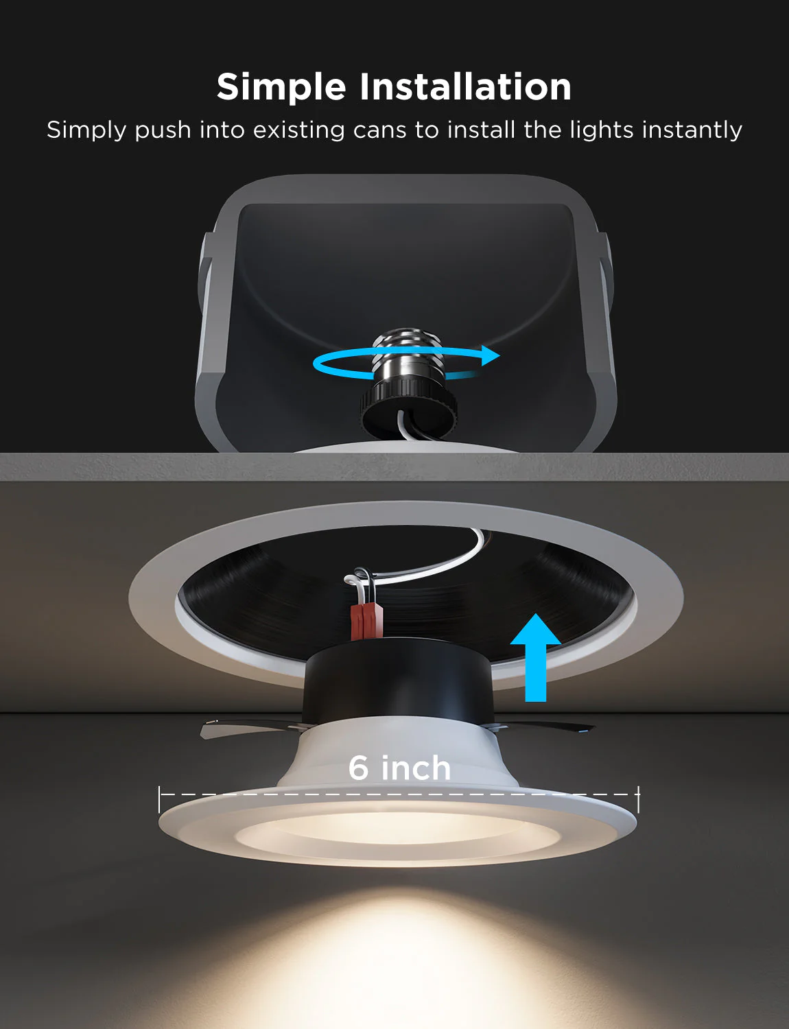 Govee 6-Inch Smart Retrofit Recessed Can Lights - Image 4