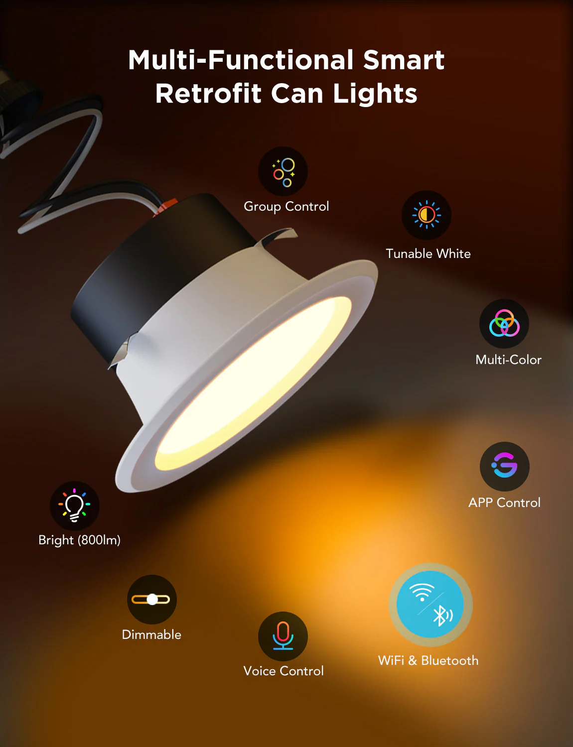 Govee 6-Inch Smart Retrofit Recessed Can Lights - Image 5