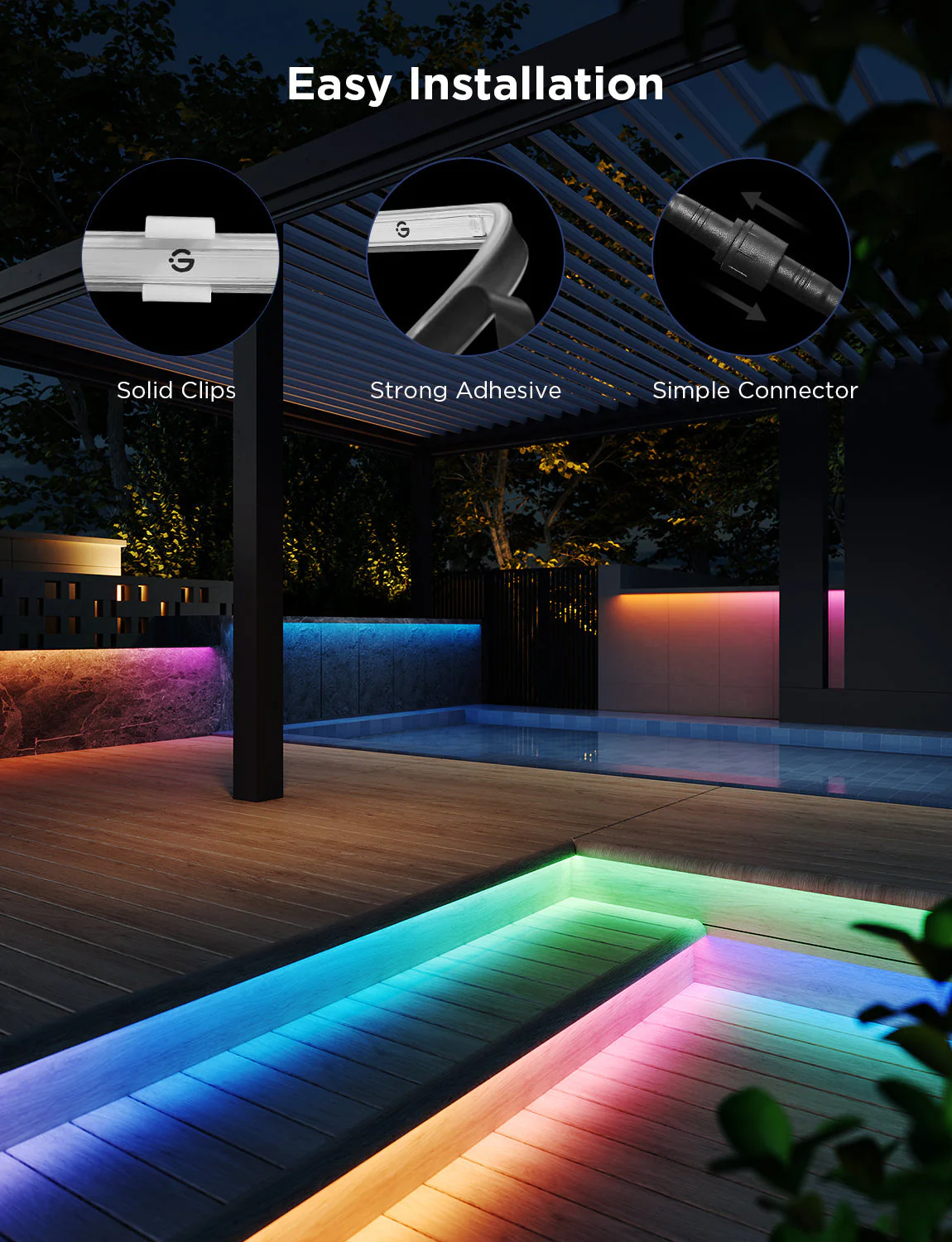 Govee Wi-Fi RGBIC Outdoor Strip Lights - Image 3