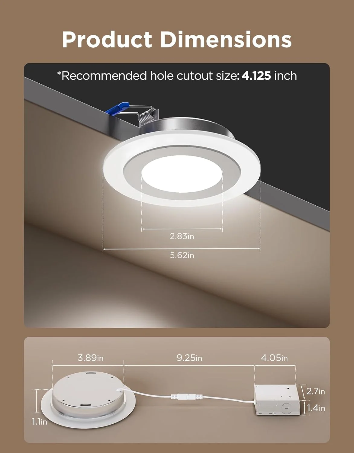 Refurbished Govee 4/6 Inch Smart Recessed Lights Pro with Night Light - Image 10