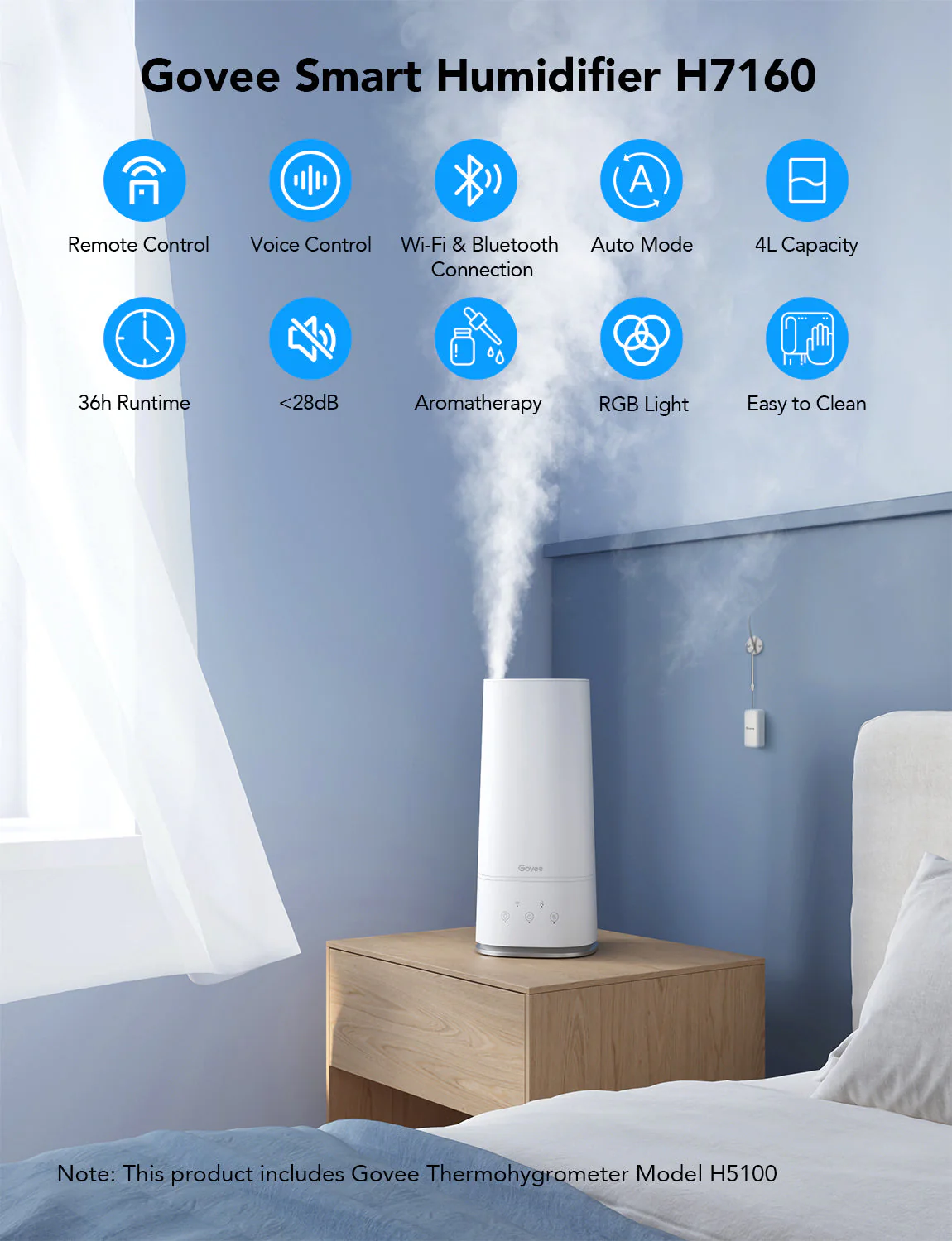 Refurbished Govee 4L Smart Humidifier with Hygrometer - Image 8