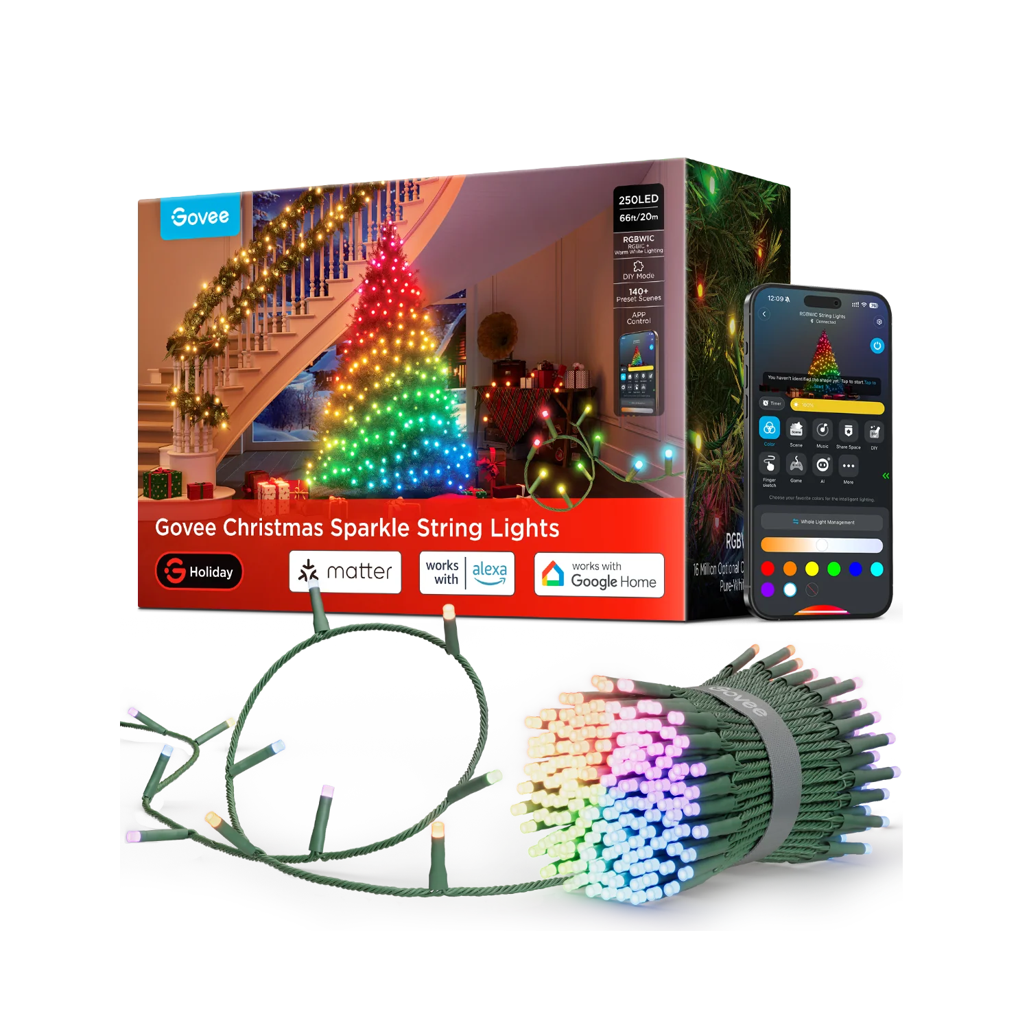 Refurbished Govee Christmas Sparkle String Lights