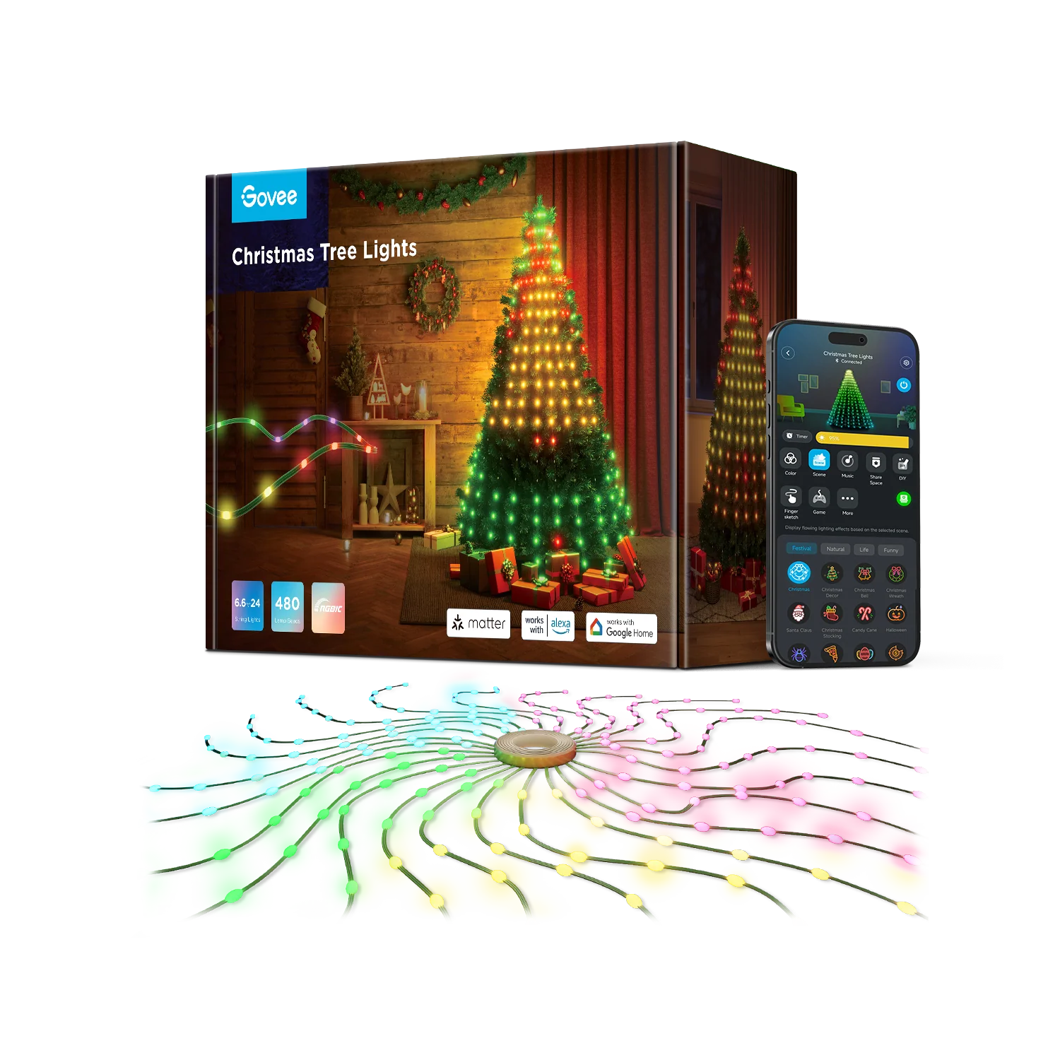 Refurbished Govee Christmas Tree Lights