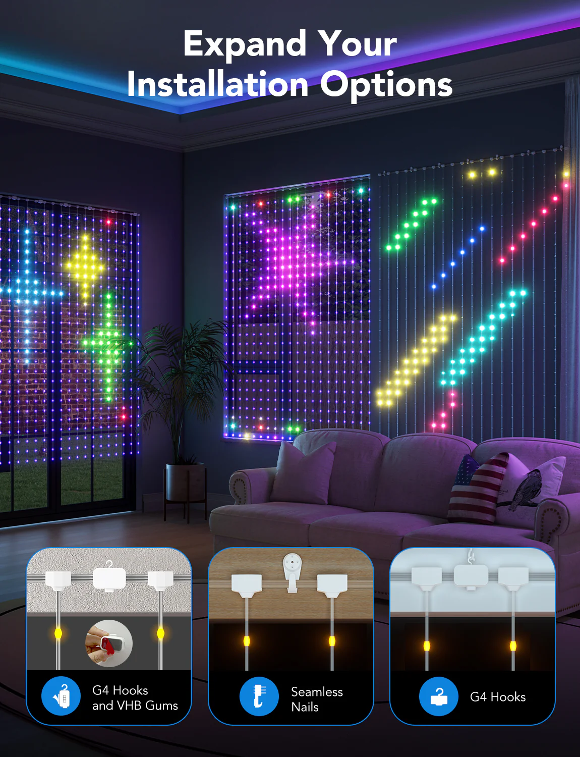 Refurbished Govee Curtain Lights - Image 6