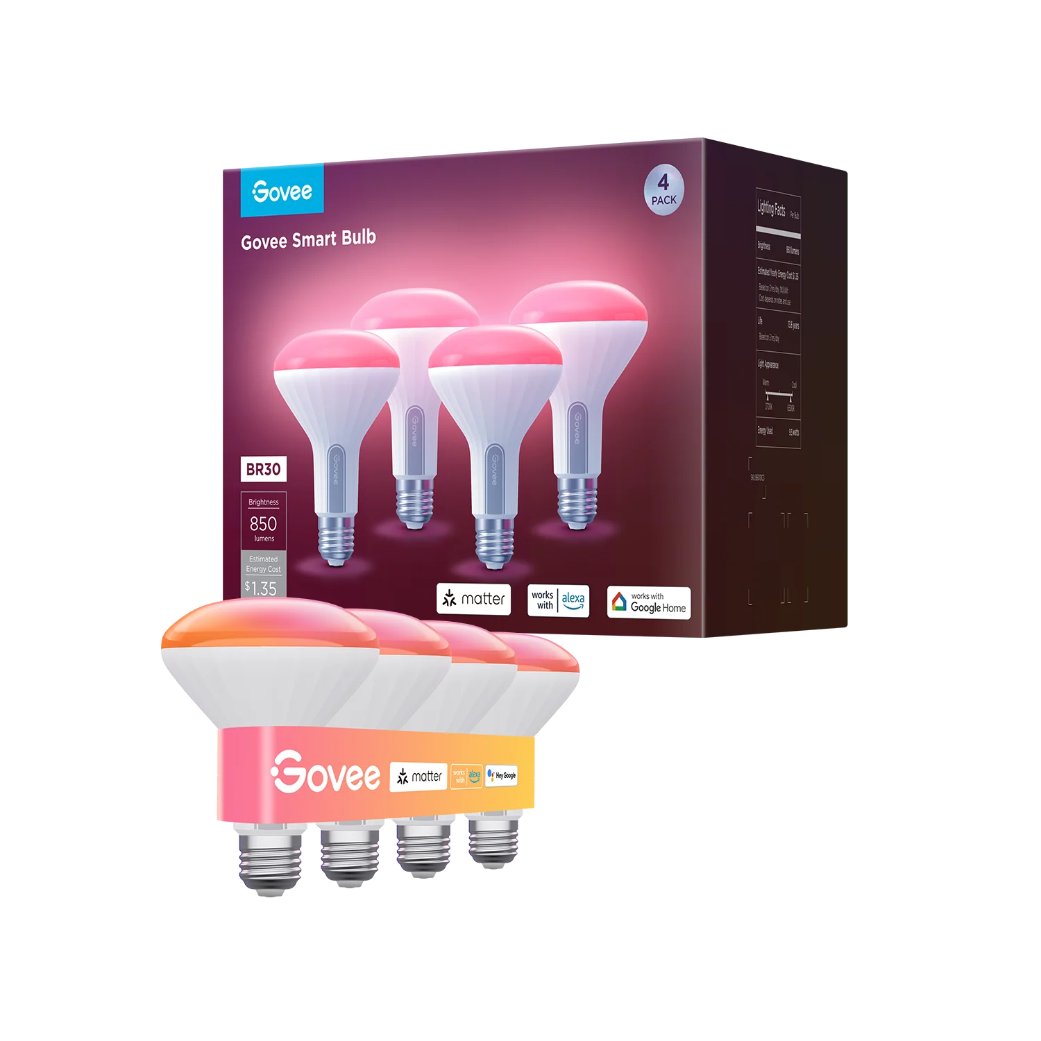 Govee E26 Smart LED Colored Light Bulbs