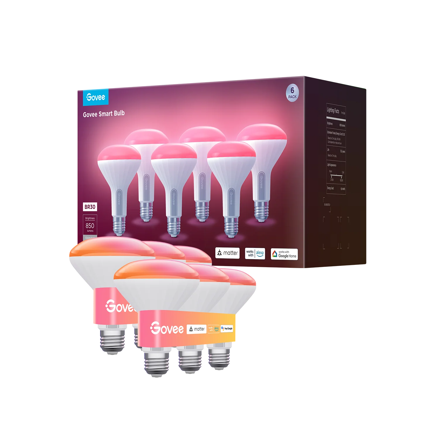Refurbished Govee E26 Smart LED Colored Light Bulbs - Image 9