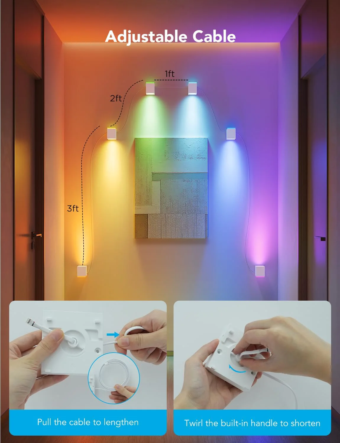 Govee RGBIC Cube Wall Sconces - Image 3
