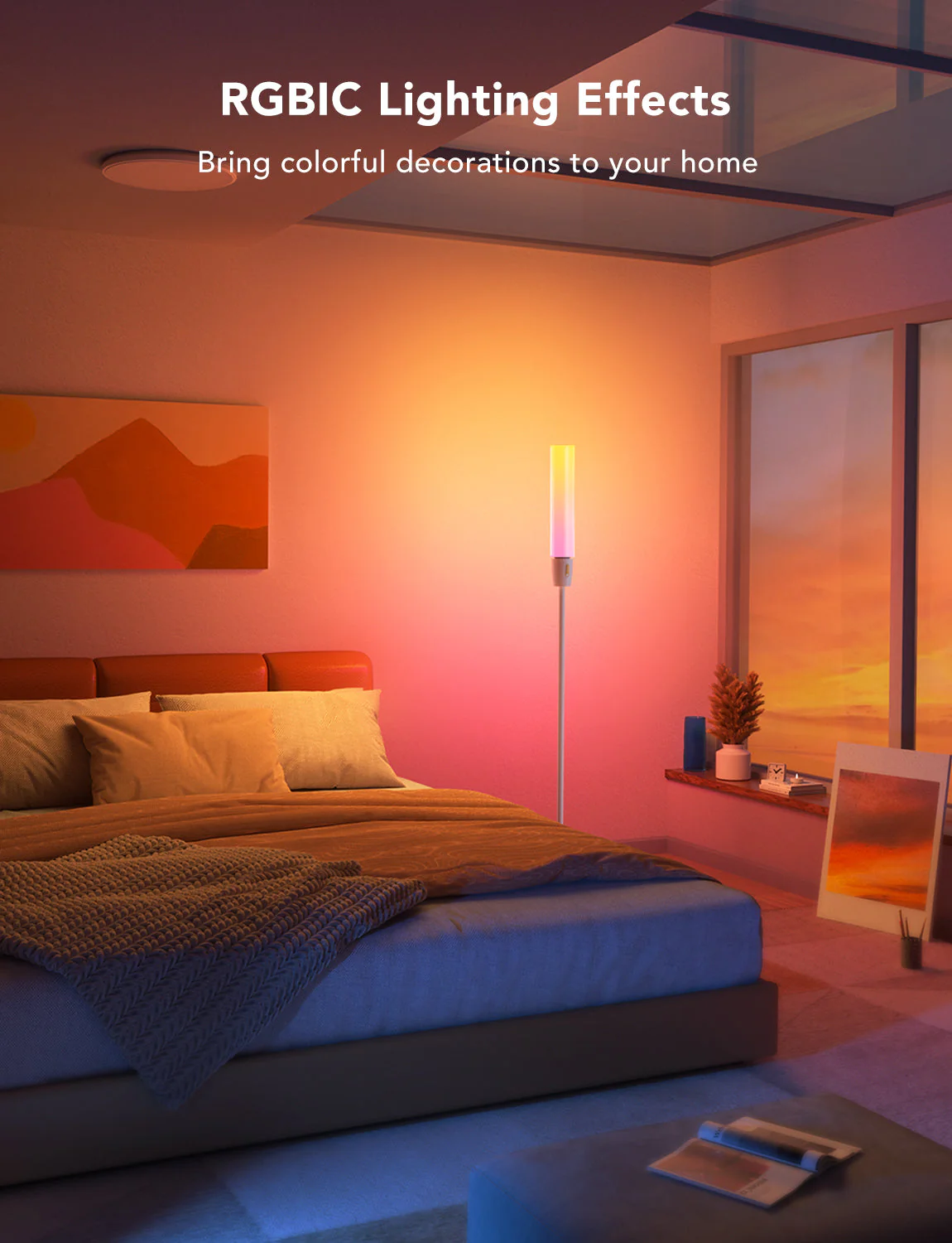 Refurbished Govee RGBICWW Cylinder Floor Lamp - Image 2