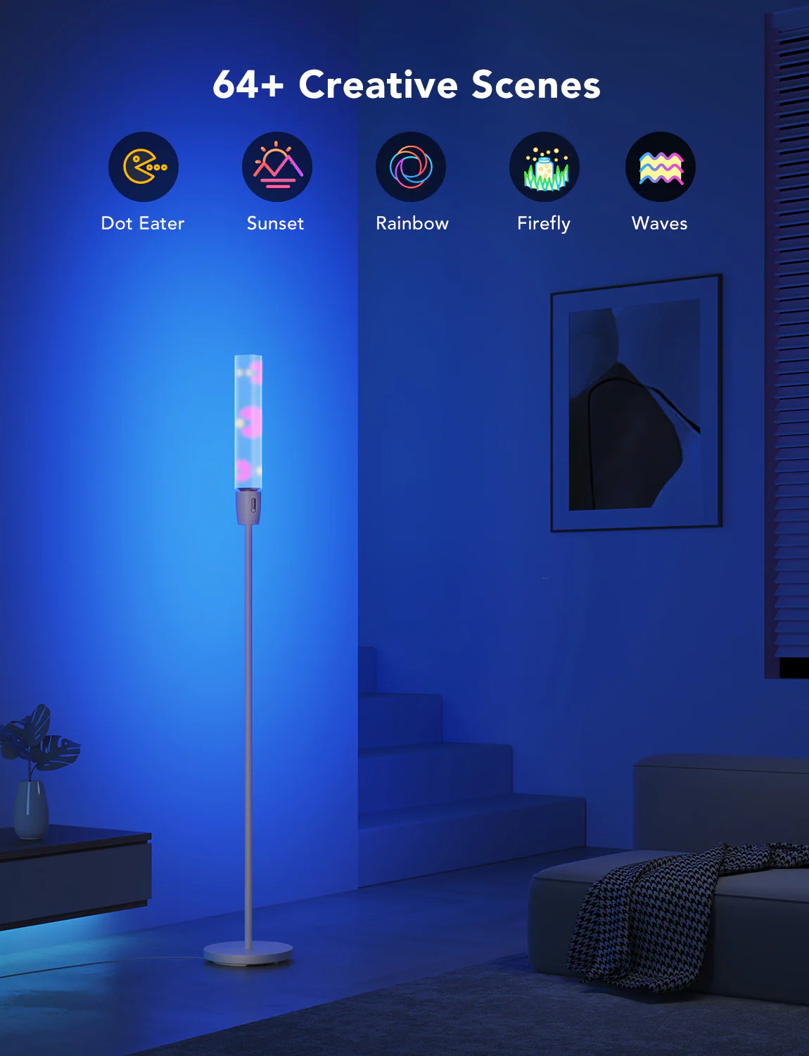 Refurbished Govee RGBICWW Cylinder Floor Lamp - Image 4