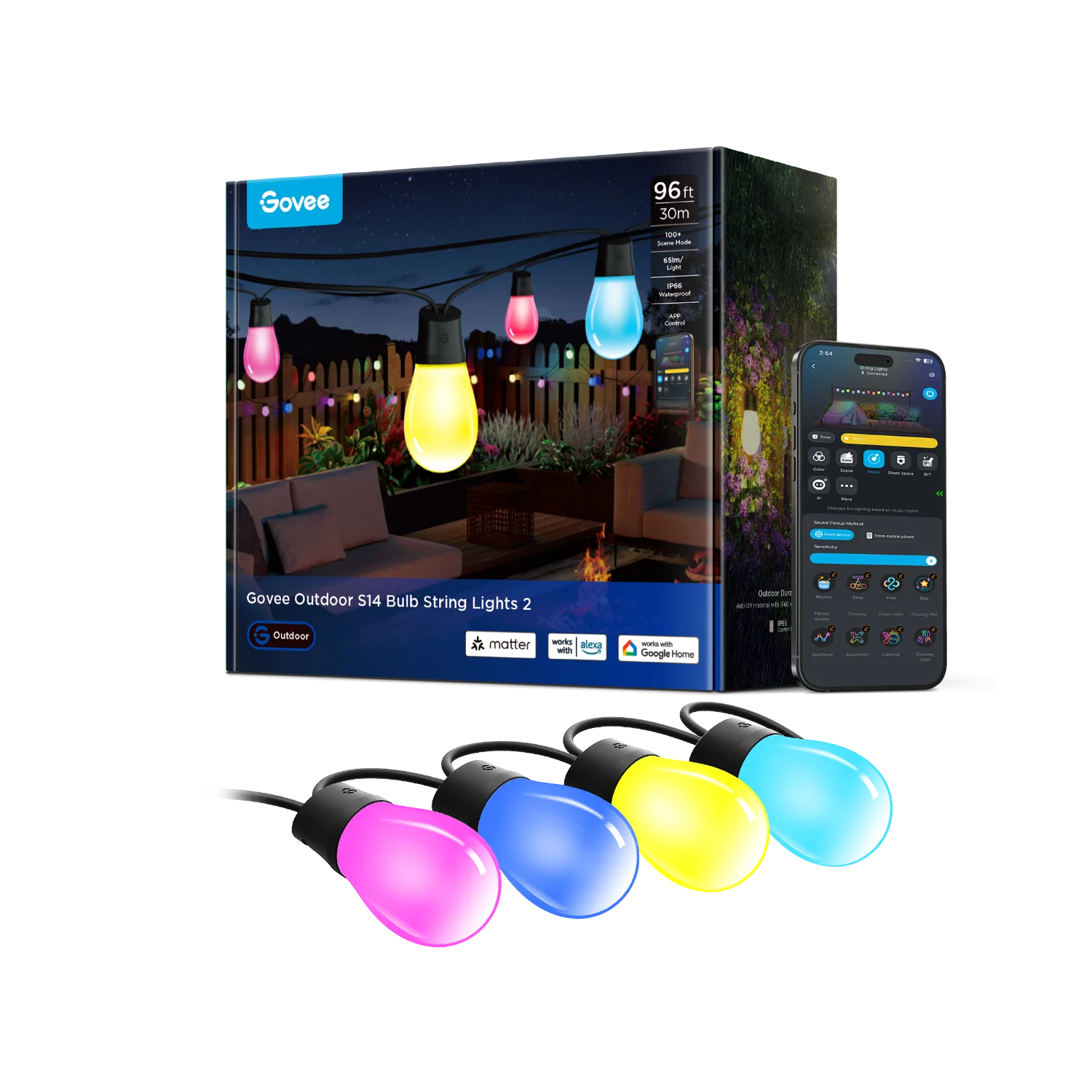 Refurbished Govee Smart Outdoor S14 Bulb String Lights 2 - Image 10