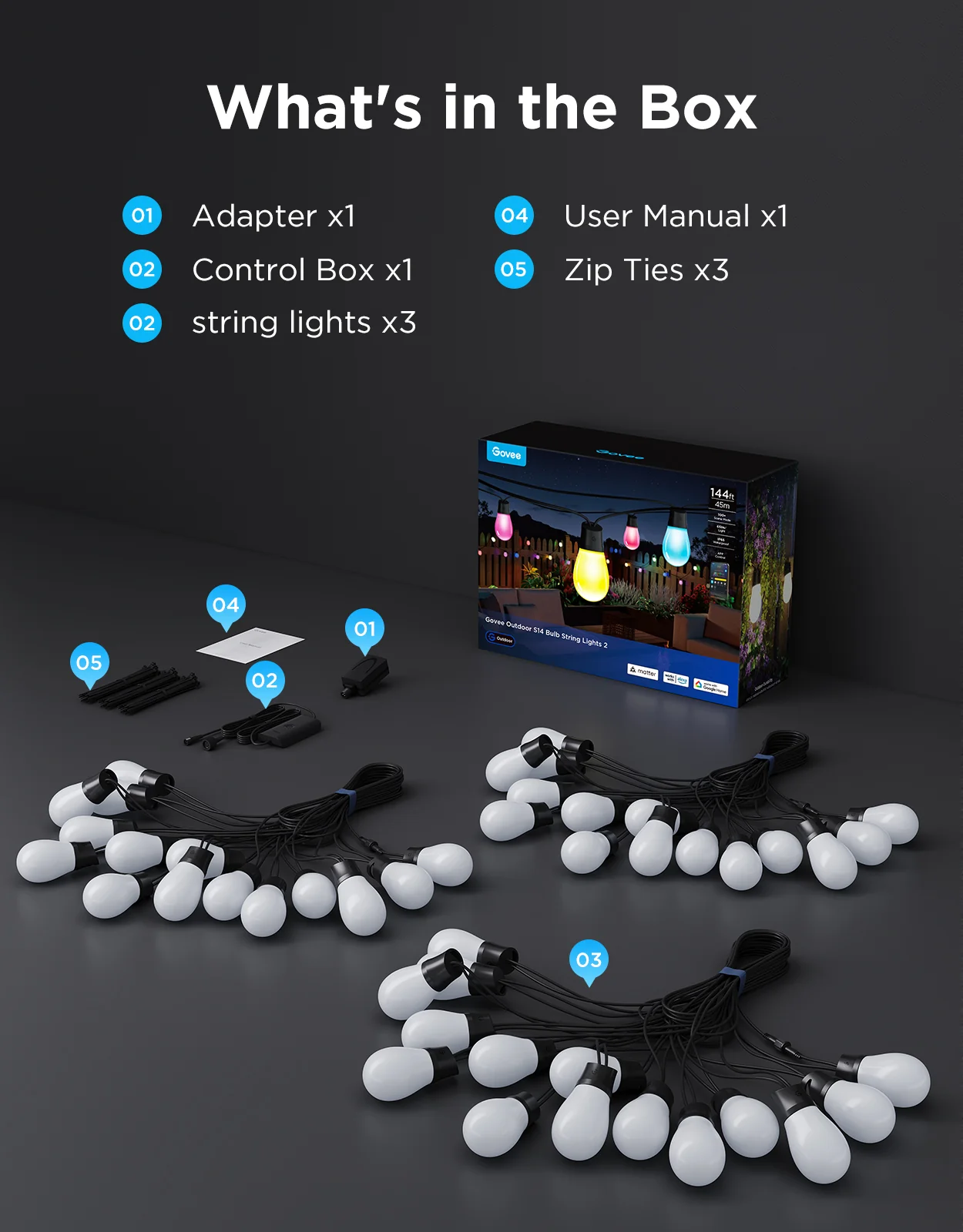 Refurbished Govee Smart Outdoor S14 Bulb String Lights 2 - Image 9