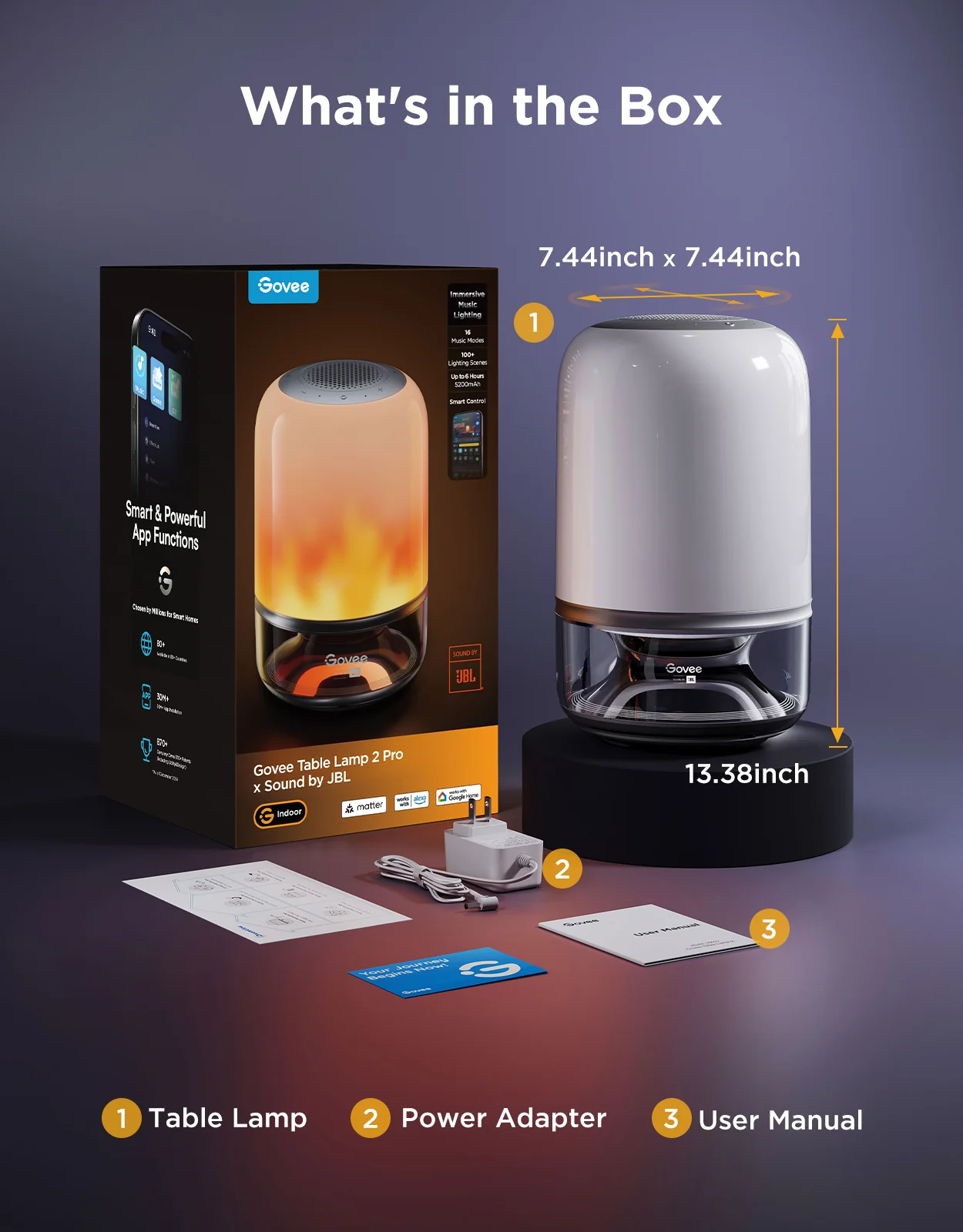 Refurbished Govee Table Lamp 2 Pro x Sound by JBL - Image 9