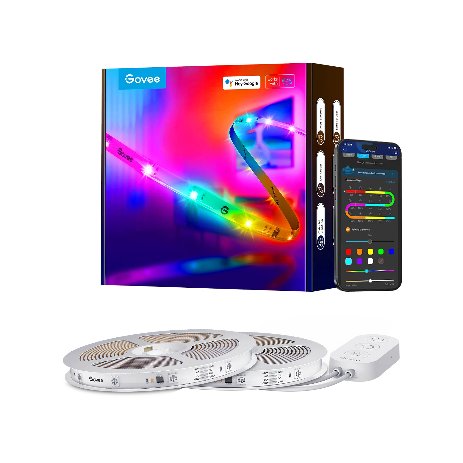 Refurbished RGBIC LED Strip Lights With Protective Coating