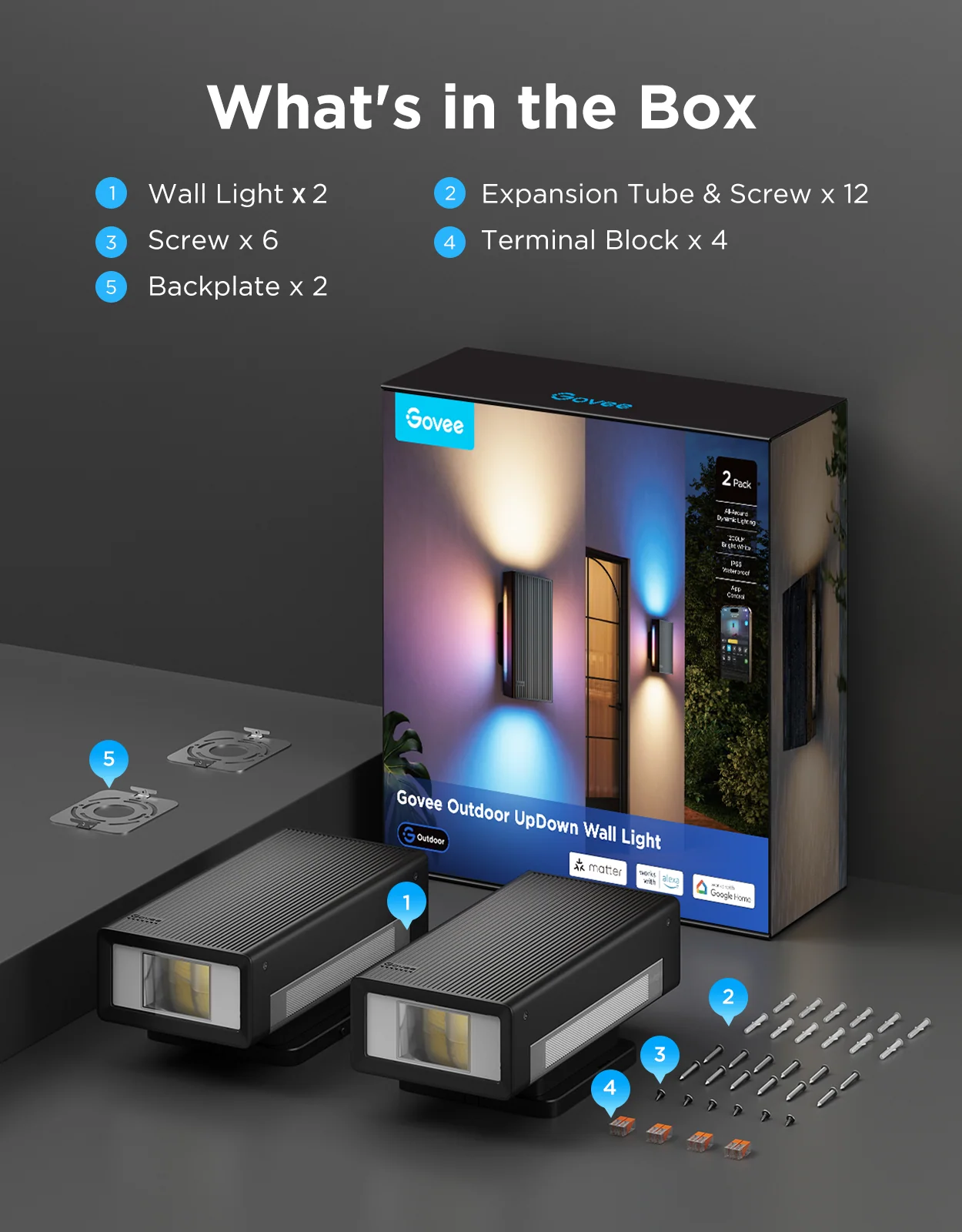 Govee Outdoor UpDown Wall Light - Image 8