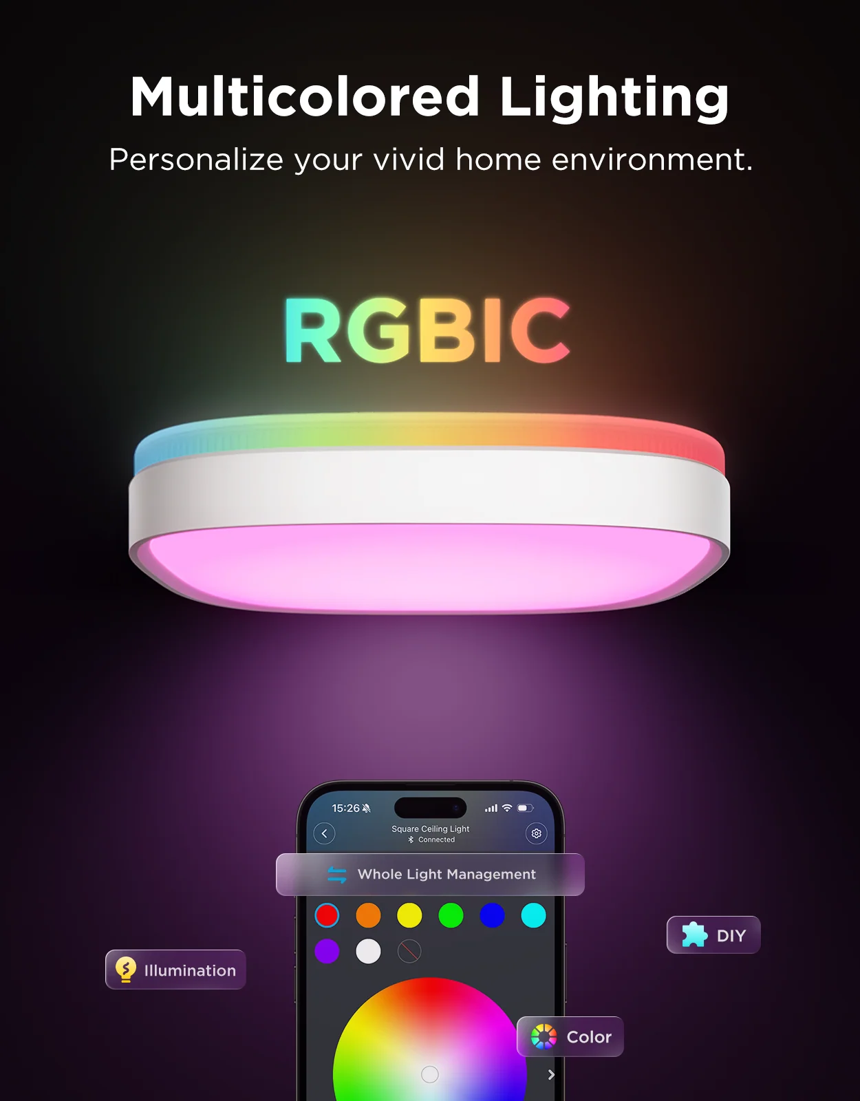 [Special Sales] Govee 12-Inch RGBWW + RGBIC Smart Square Ceiling Light (Copy) - Image 7
